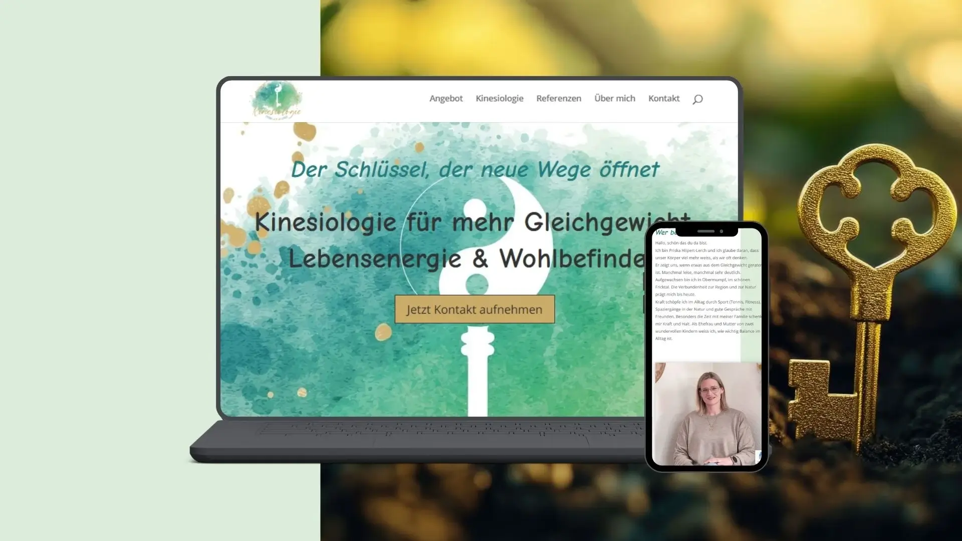Website-Projekt-Selbstaendig-Praxis-Moehlin Website Projekt Kinesiologie in Möhlin präsentiert die responsive Website auf Laptop, Tablet und Mobil
