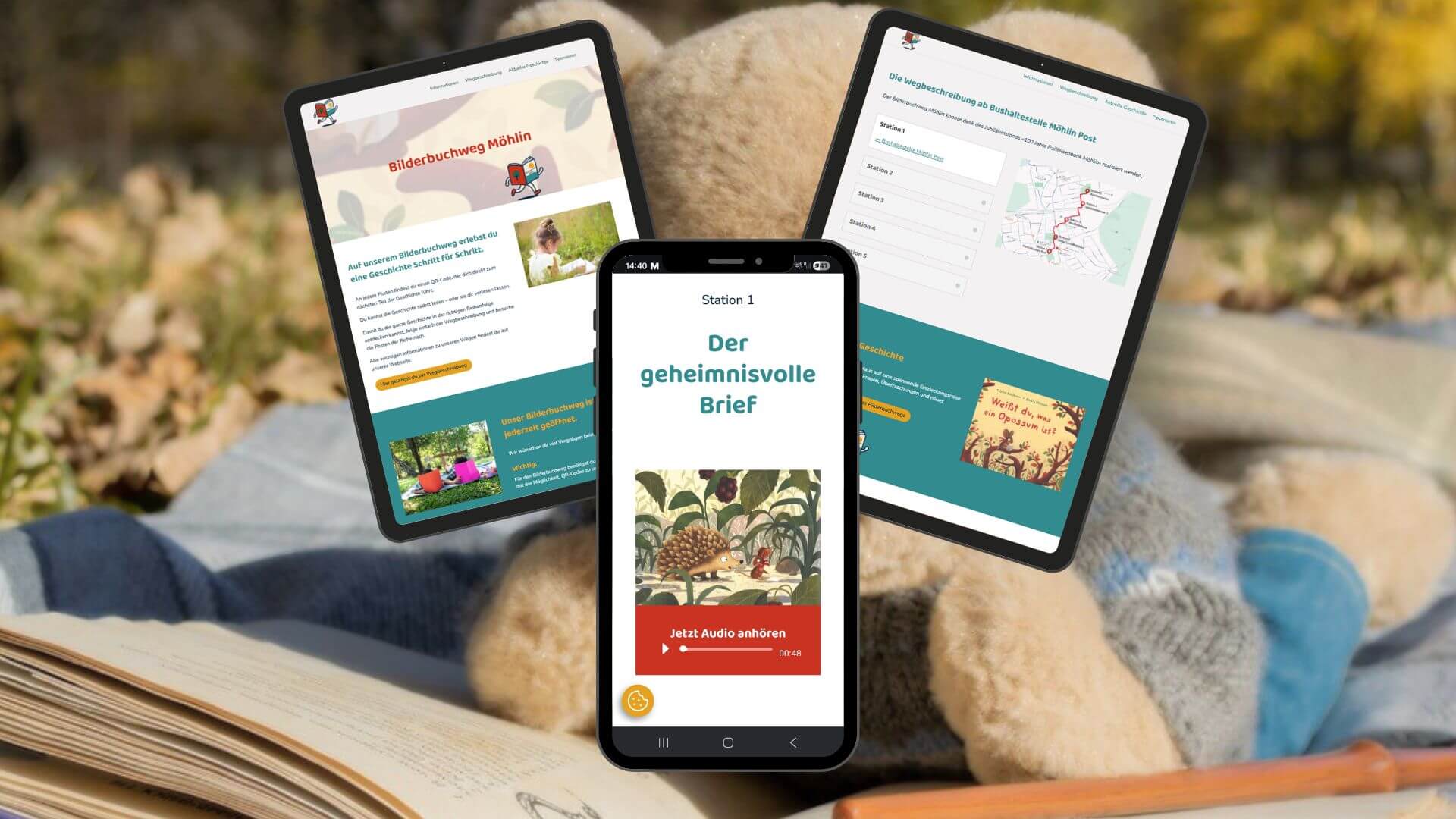 Webdesign Projekt von Bilderbuchweg in Möhlin zeigt die familienfreundliche responsive Website für die Bibliotheke in Möhlin